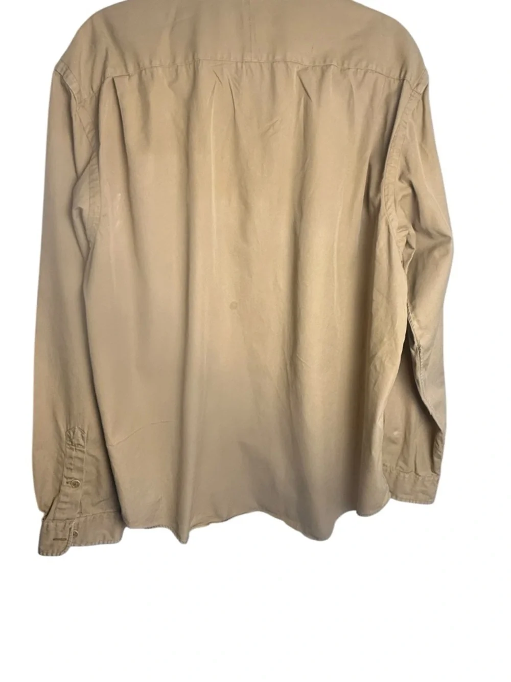 Vtg. Polo Ralph Lauren Khaki Tan Safari Utility Long Sleeve Button Up Shirt XXL